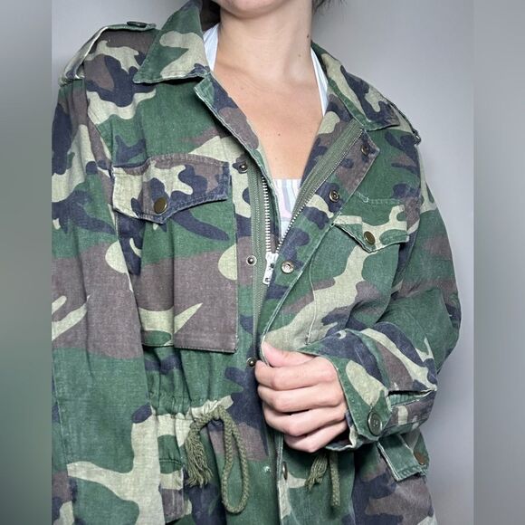 Sorella Girlz Tour Button Up Zippered Army Utility Soft Cotton Jacket - Picture 12 of 12